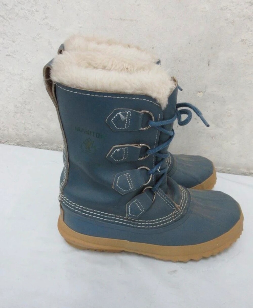 SOREL Manitou Blue Leather Winter Snow Boots Women's Size 6